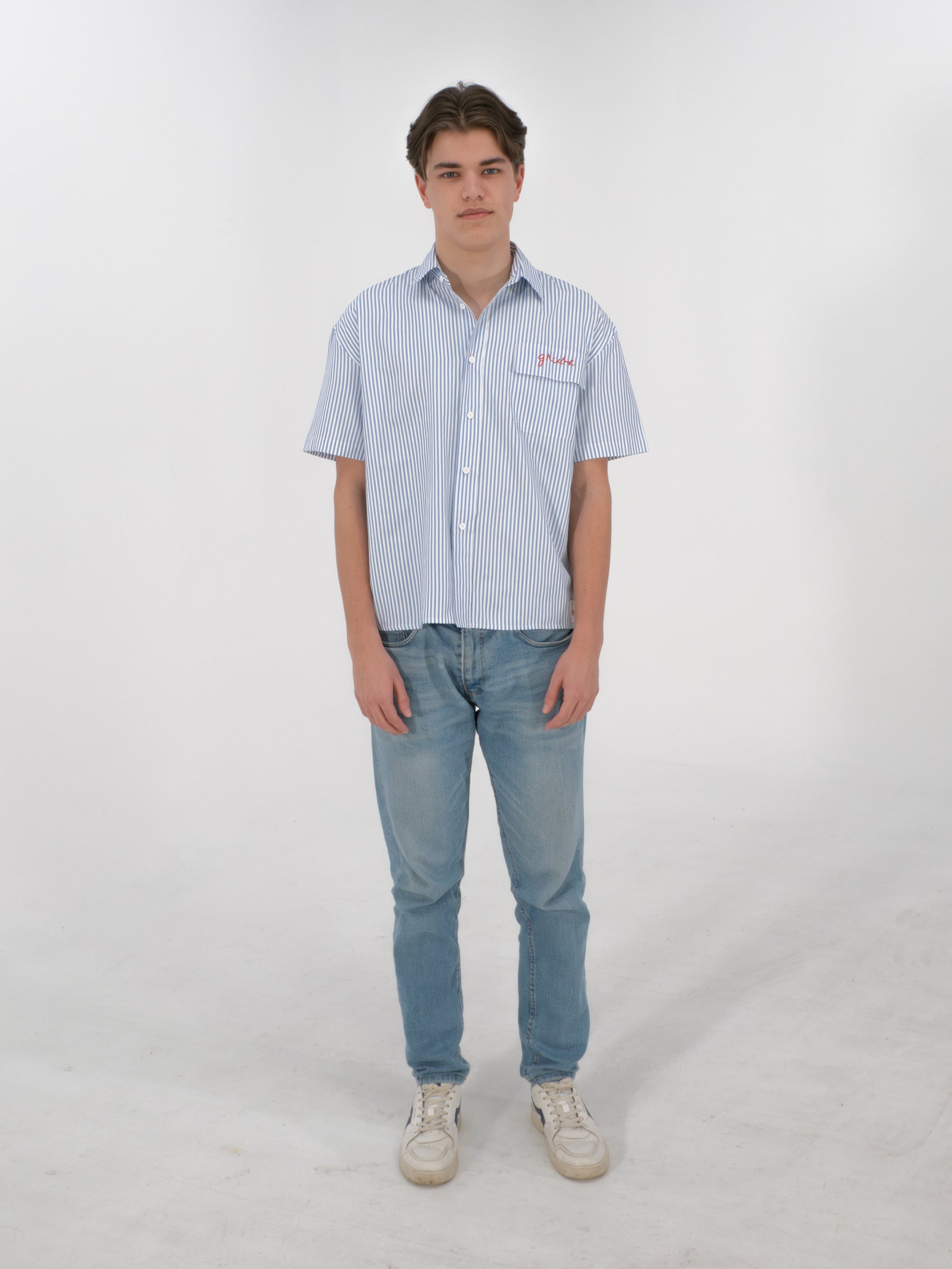 Grube white blue shirt