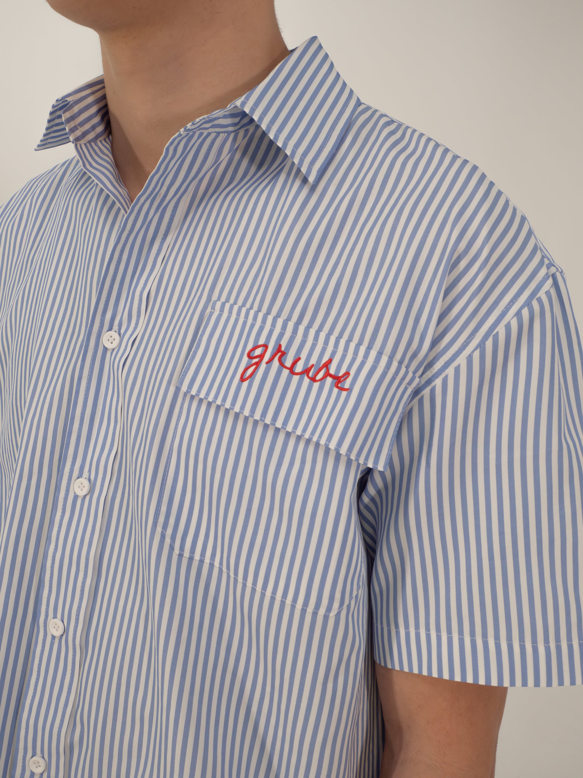 Grube white blue shirt